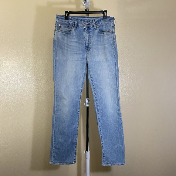 Levis Jeans Mens 33x32 Blue Denim Lot 514 Straight Fit Big E Classic - Picture 1 of 16
